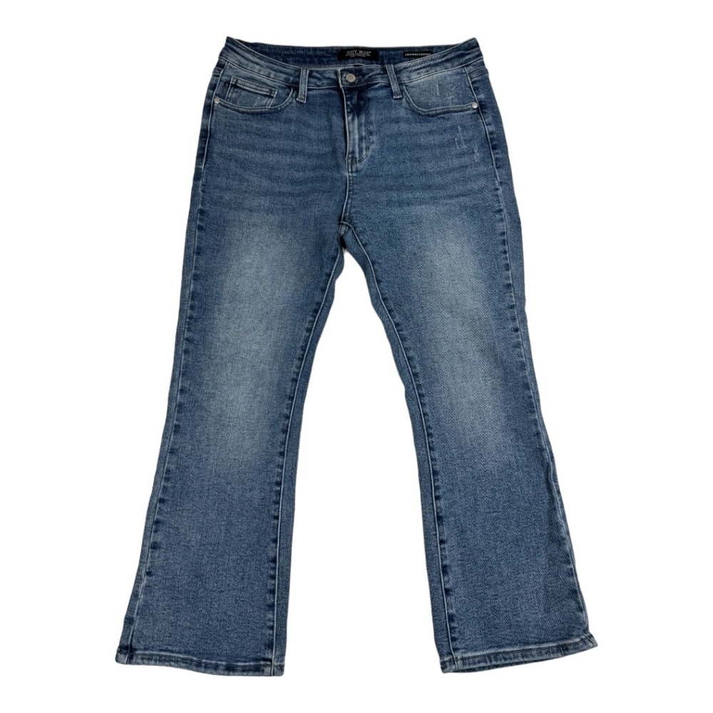 Judy Blue Mid Rise Demi Cropped Bootcut Jeans